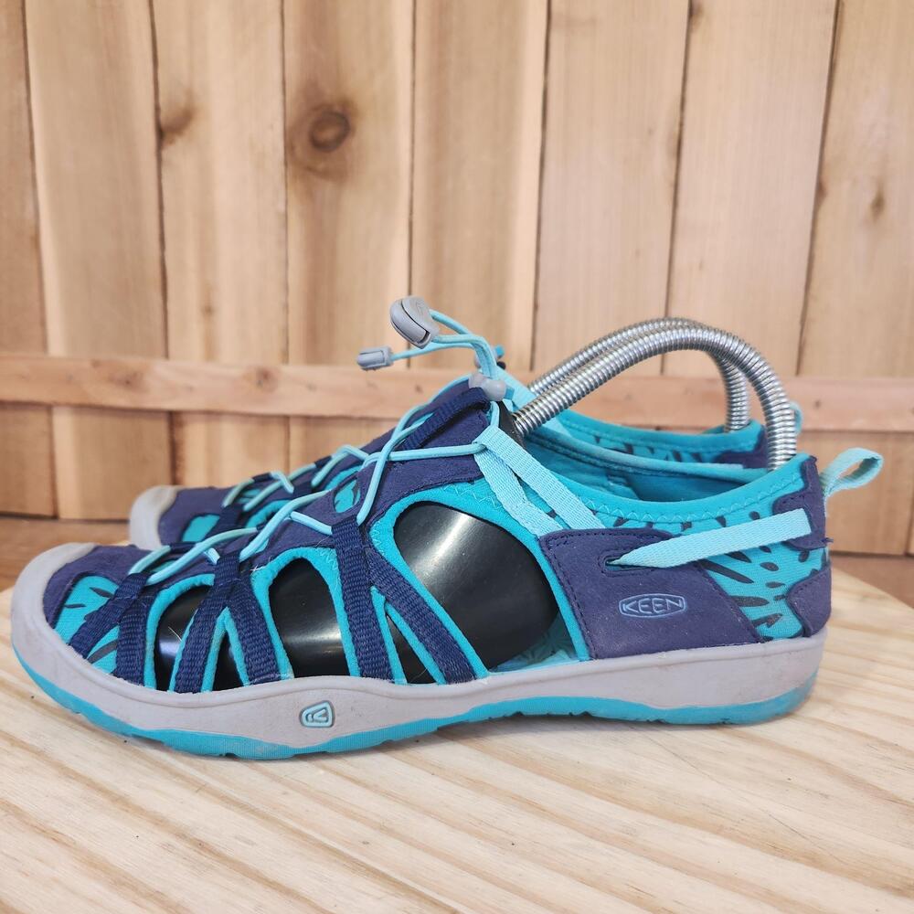 Keen Moxie Sandals Kids 6 Blue Teal Bungee Water Shoes Closed Toe Outdoor